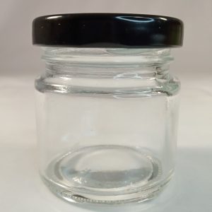 BOCAL VERRE COUVERCLE NOIR 30ml couvercle noir 240pcs/ctn P31 *R08.25