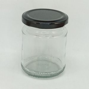 BOCAL VERRE 150ml couvercle noir H7.5xD6cm 160pcs/ctn P31 02.25 *