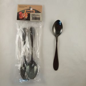 CUILLERE a dessert NOIR 6pcs 15*4cm ZEQIN 100pcs/ctn P18 *RUP05.23