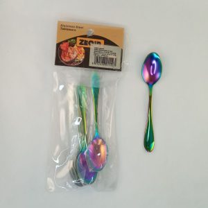 CUILLERE a cafe MULTICOLOR 6pcs 11*2cm ZEQIN 200pcs/ctn P18 *RUP05.23