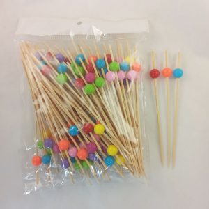 PIQUE A COCKTAIL BAMBOO 12cm motif rond 03.21