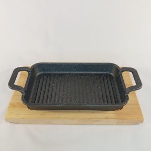 PLAQUE EN FONTE poelon RECT av support 22*13.5*2.5cm 10/ctn P26 01.24