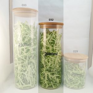 BOCAL VERRE 2000ml couvercle bois 100*250mm 50pcs/ctn 1-4 P26 01.24 *