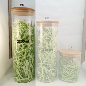 BOCAL VERRE 2300ml couvercle bois 100*300mm 40pcs/ctn 1-2 P26 01.24 *