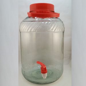 BOCAL VIN EN VERRE avec robinet 10L 6pcs/ctn P30 02.25