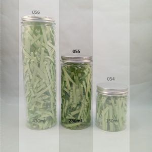 BOCAL PLASTIQUE couvercle alum 280ml 55*120mm 50pcs/ctn P30 02.25 *