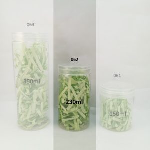 BOCAL PLAST TRANSP couvercle 230ml 55*100mm 50pcs/ctn P30 02.25 *