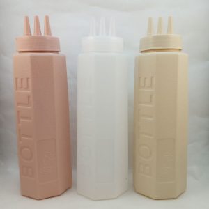 BOUTEILLE SAUCE coloré 3trous 880ml 3pcs/pack 48pcs P31 02.25 *
