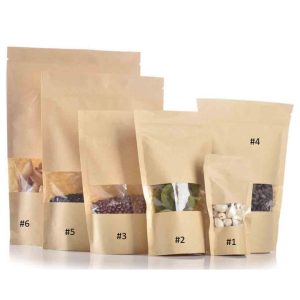 SACHET KRAFT STAND UP #1 9*14cm 40/50pcs 04.23 *