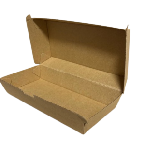 BOITE HAMBURGER #5 KRAFT RIGIDE L 18x8x5.9cm 4/50pcs 12.23