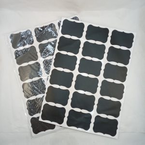 AUTOCOLLANT rect1 noir effacable 60*40mm 12pcs/pack 1- P24 *RUP08.23