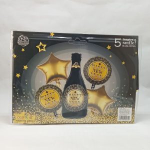 BALLON HELIUM SET HAPPY NEW YEAR CHAMP 5pcs*99cm P21 11.22 *