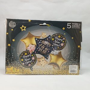 BALLON HELIUM SET HAPPY NEW YEAR 5pcs*99cm P21 11.22 *