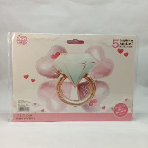 BALLON HELIUM SET COEUR BAGUE 5pcs 1pcs*76cm + 4pcs*45cm P21 11.22*