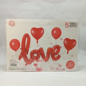 BALLON HELIUM SET LOVE 5pcs 1+2+2pcs P21 11.22 *