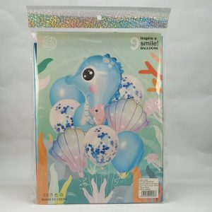 BALLON HELIUM SET hippocampe-mer 9pcs 1+2+6pcs  P21 11.22 *
