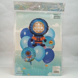 BALLON HELIUM SET plongeur 9pcs 1+2+6pcs  P21 11.22 *
