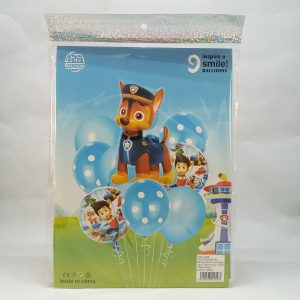 BALLON HELIUM SET patrouille chien bleu 9pcs 1+2+6pcs  P21 11.22 *