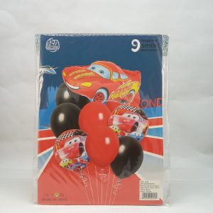 BALLON HELIUM SET voiture rouge 9pcs 1+2+6pcs  P21 11.22 *