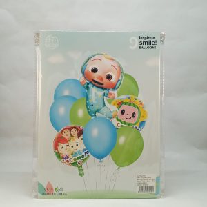 BALLON HELIUM SET cocomelon 9pcs 1+2+6pcs  P21 11.22 *