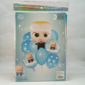 BALLON HELIUM SET bébé en costume 9pcs 1+2+6pcs  P21 11.22 *