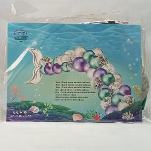 BALLON SET SIRENE ARGENTE arche 44pcs  P21 11.22 *