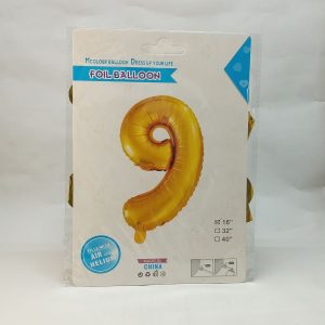 BALLON HELIUM  H 40cm OR ou ARGENTE 16''chiffre 0-9  P28 05.24