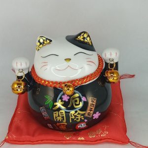LUCKY CHAT ceramic noir tirelire 11*10*11cm 60pcs/ctn  P21 *RUP12.22