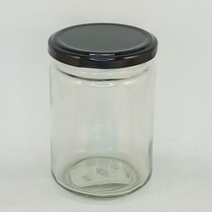 BOCAL VERRE 300ml couvercle noir 105pcs/ctn 1-3 PLION2 06.26