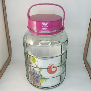 BOCAL VERRE 4L couvercle violet 8pcs/ctn 1-5 PLION2 06.26