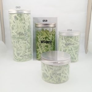 BOCAL PLASTIQUE couvercle alum 850ml 85*150mm 50pcs/ctn PLION2 06.26