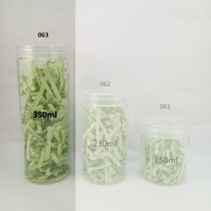BOCAL PLAST TRANSP couvercle 350ml 55*150mm 50pcs/ctn PLION2 06.26