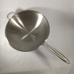 WOK POIGNEE et MANCHE INOX SS410 36CM 20pcs/ctn 1-2 P39 05.26