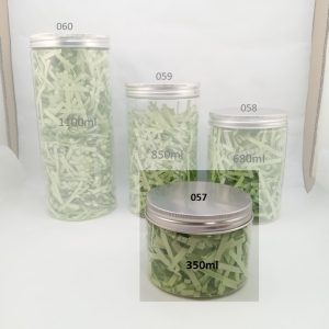 BOCAL PLASTIQUE couvercle alum 350ml 85*65mm 50pcs/ctn PLION2 06.26