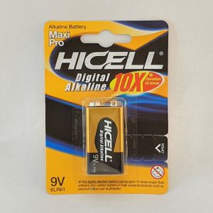 PILE ALKALINE RECTANGLE HICELL 9V 240/ctn P34 09.25