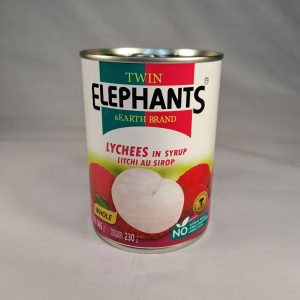 LETCHI AU SIROP AA 24/12/565g TWIN ELEPHANTS lychee in sirup 08.26